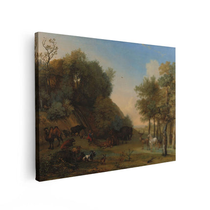 Canvas Schilderij Vooraanzicht Orpheus en de Dieren - Paulus Potter