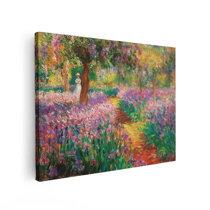 Canvas Schilderij Vooraanzicht Claude Monet Kunstwerk - de Tuin van Irissen door Claude Monet