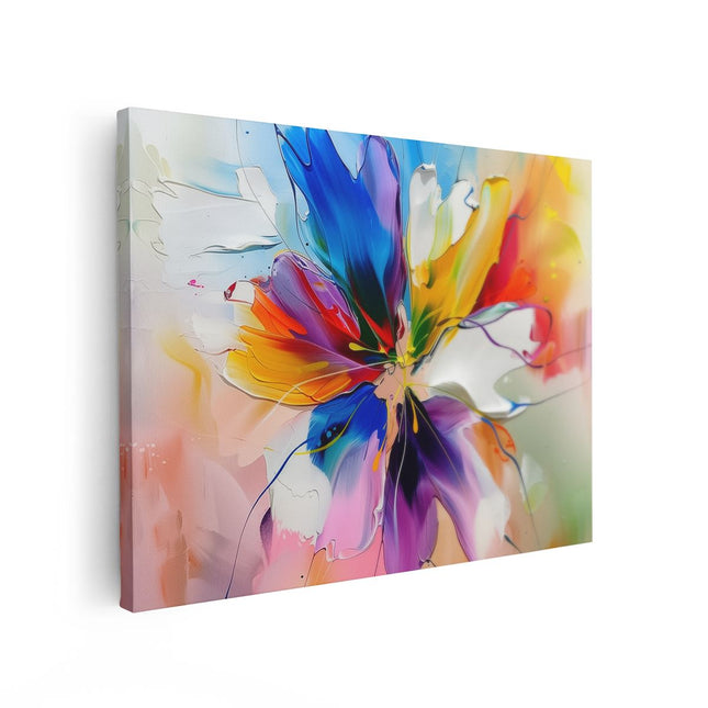 Canvas Schilderij Vooraanzicht Abstract Kunstwerk van een Bloem