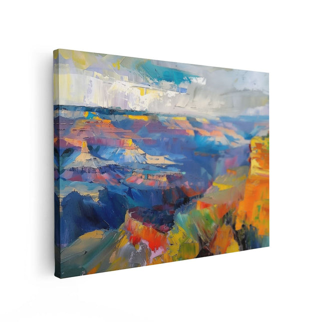 Canvas Schilderij Vooraanzicht Abstract Kunstwerk van de Grand Canyon