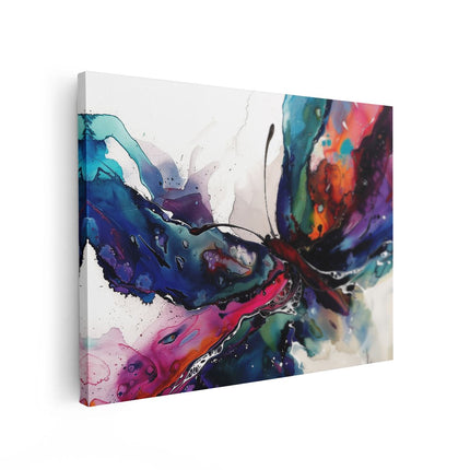 Canvas Schilderij Vooraanzicht Aquarelkunstwerk van een Vlinder