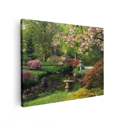 Canvas Schilderij Vooraanzicht Japanse Tuin 2