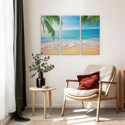 Drieluik schilderij interieur Tropisch Strand En Zee