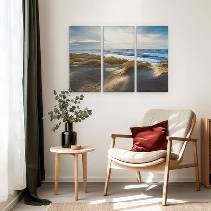 Drieluik schilderij interieur Duinen En Zee 