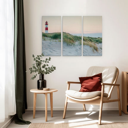 Drieluik schilderij interieur Strand En Duinen Met Een Vuurtoren