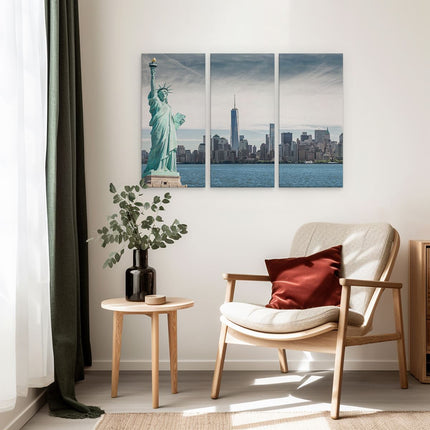 Drieluik schilderij interieur Vrijheidsbeeld In New York