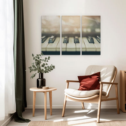 Drieluik schilderij interieur Piano Toetsenbord