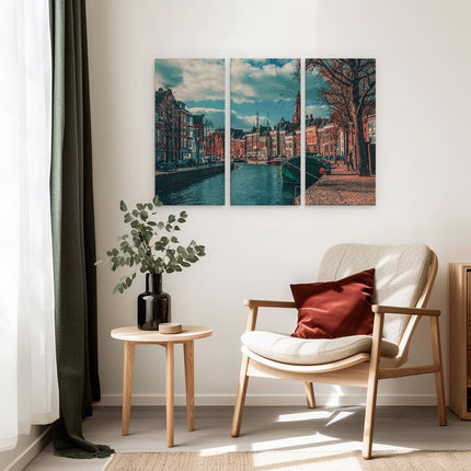 Drieluik schilderij interieur Gracht in Groningen 