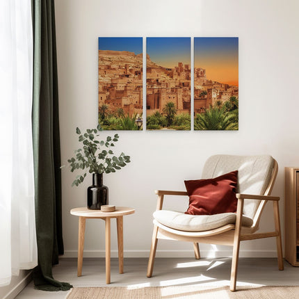 Drieluik schilderij interieur Kasbah Ait Ben Haddou Stad in Marokko