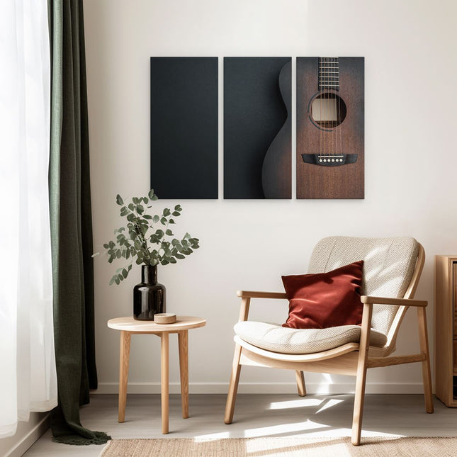 Drieluik schilderij interieur Gitaar