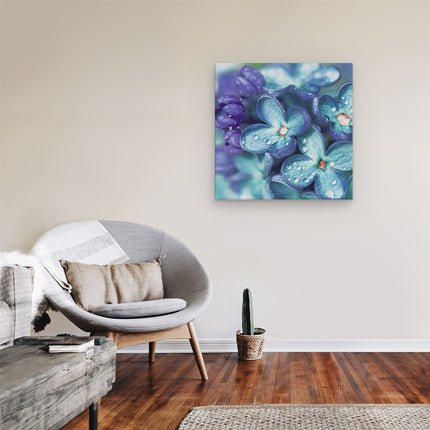 Canvas schilderij kamer Blauwe Lila Bloemen - Seringen