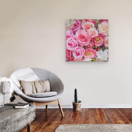 Canvas schilderij kamer Roze Rozen Achtergrond - Bloemen