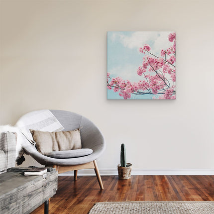 Canvas schilderij kamer Roze Bloesemboom - Bloemen