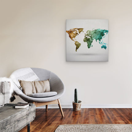 Canvas schilderij kamer Kleurrijke Wereldkaart - Abstract