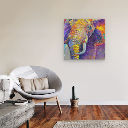 Canvas schilderij kamer Olifant Van Olieverf - Kleur - Abstract