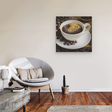 Canvas schilderij kamer Kopje Koffie Met Koffiebonen