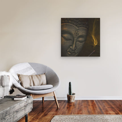Canvas schilderij kamer Boeddha Beeld Met Wierook