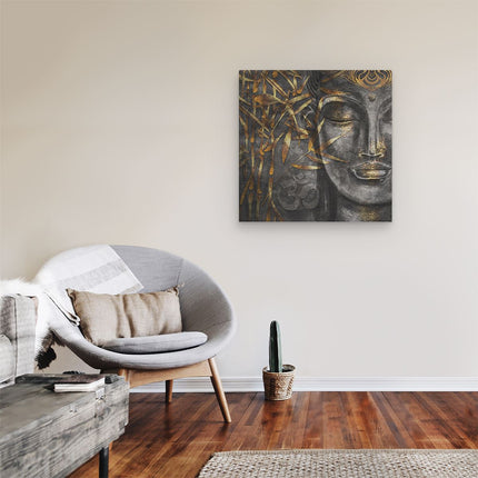 Canvas schilderij kamer Gouden Boeddha Van Aquarel - Abstract