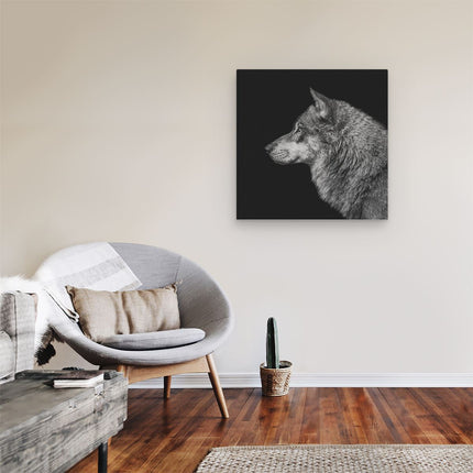 Canvas schilderij kamer Wolvenkop - Wolf - Zwart Wit