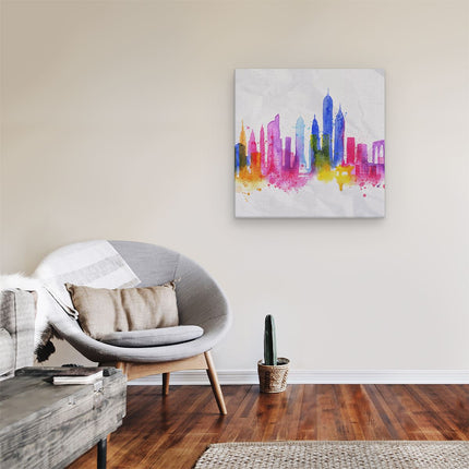 Canvas schilderij kamer Kleurrijk New York Van Aquarel - Abstract