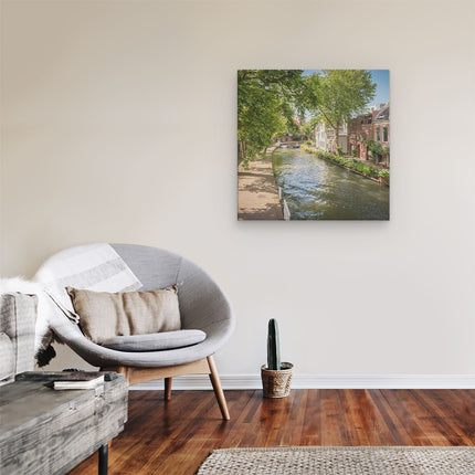 Canvas schilderij kamer Oudegracht In Utrecht 