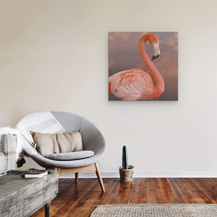 Canvas schilderij kamer Roze Flamingo in de Wolken