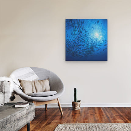 Canvas schilderij kamer Zwerm Vissen in de Oceaan