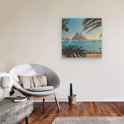 Canvas schilderij kamer Ibiza Cala d'Hort Strand 