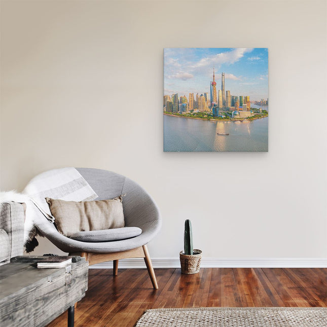 Canvas schilderij kamer Skyline Shanghai Stad in China