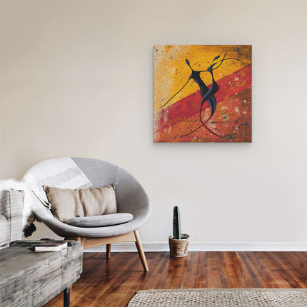 Canvas schilderij kamer Abstracte Kunst - Dansend Afrikaans Paar