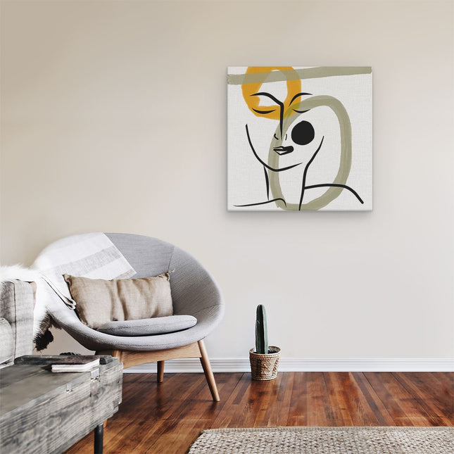 Canvas schilderij kamer Abstracte Kunst van een Gezicht