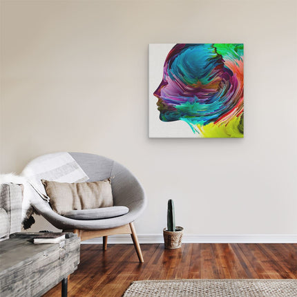 Canvas schilderij kamer Abstracte Kunst van een Gezicht - Hoofd