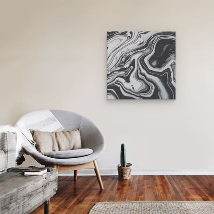 Canvas schilderij kamer Abstracte Kunst - Zwart met Wit