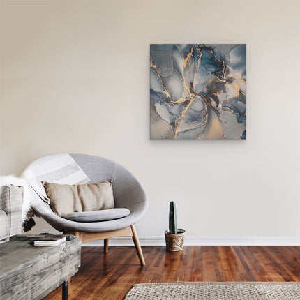 Canvas schilderij kamer Abstracte Luxe Kunst - Zwart met Goud