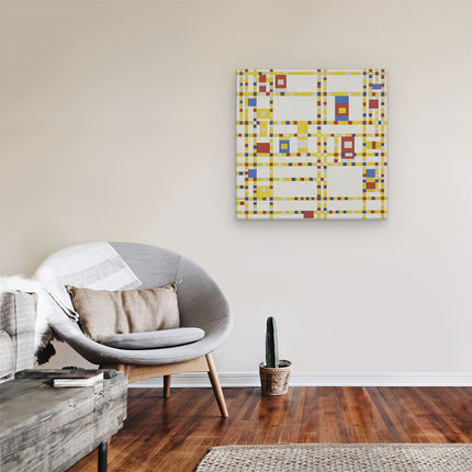 Canvas schilderij kamer Broadway Boogie Woogie - Piet Mondriaan