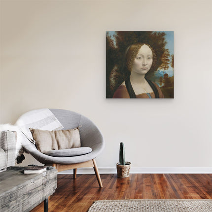 Canvas schilderij kamer Ginevra de'Benci - Leonardo da Vinci