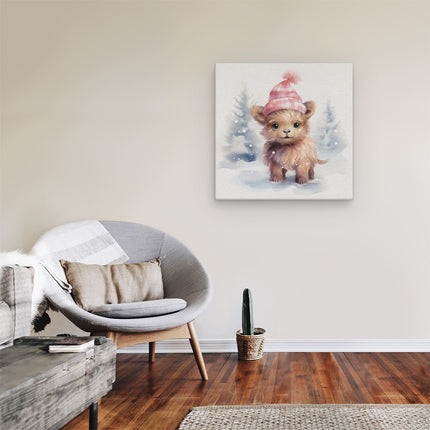 Canvas schilderij kamer Schattige Baby Schotse Hooglander