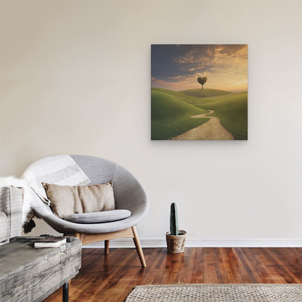 Canvas schilderij kamer Bomenhart in de Natuur