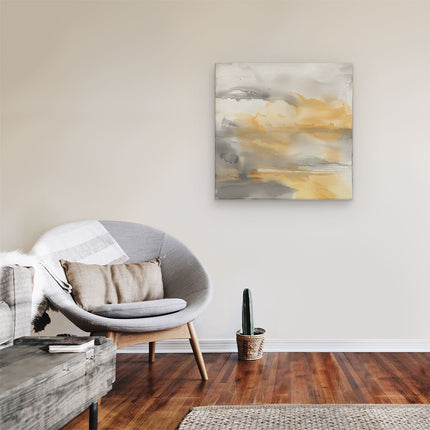 Canvas schilderij kamer Abstract Kunstwerk van een Gele en Grijze Lucht