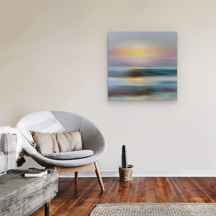Canvas schilderij kamer Wazig Beeld van een Zonsondergang boven de Oceaan