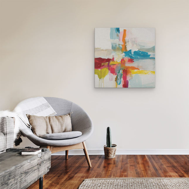 Canvas schilderij kamer Abstract Kunstwerk met Heldere Kleuren