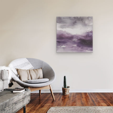 Canvas schilderij kamer Aquarelkunstwerk van een Paarse Lucht