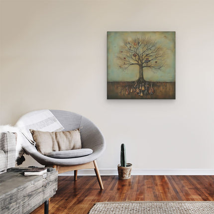 Canvas schilderij kamer Boom Vol Muziekinstrumenten