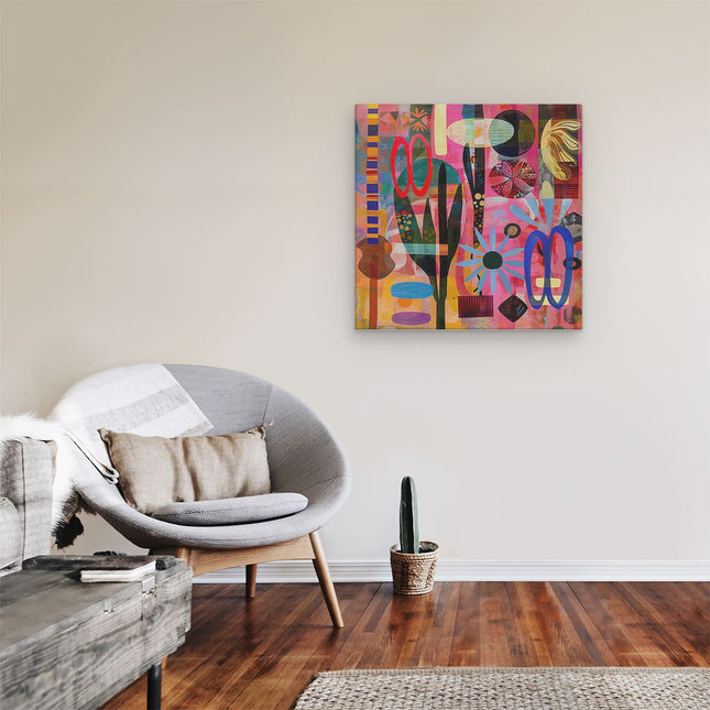 Canvas schilderij kamer Abstract Kunstwerk met veel Verschillende Vormen en Kleuren