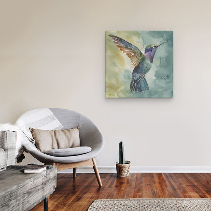 Canvas schilderij kamer Aquarelkunstwerk van een Kolibrie