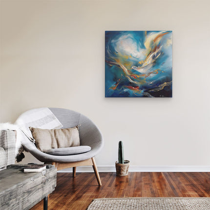 Canvas schilderij kamer Abstract Kunstwerk van een Duif die in de Lucht Vliegt