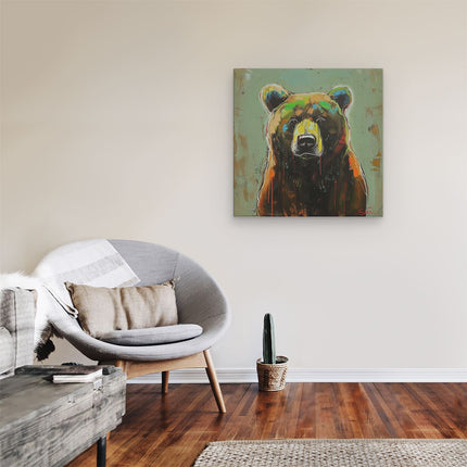 Canvas schilderij kamer Kunstwerk van een Beer