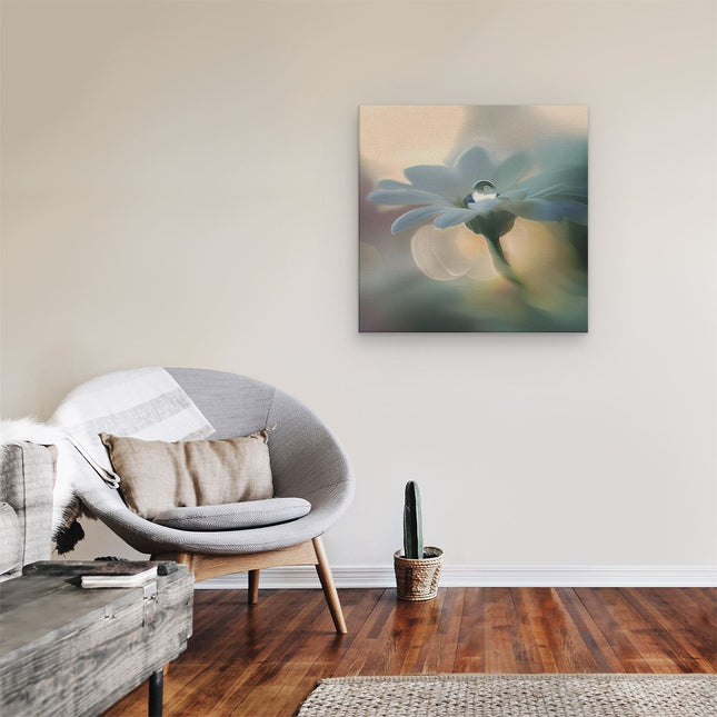 Canvas schilderij kamer Bloem met een Druppel Water Erop
