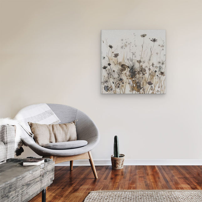 Canvas schilderij kamer Kunstwerk van Bloemen in een Veld