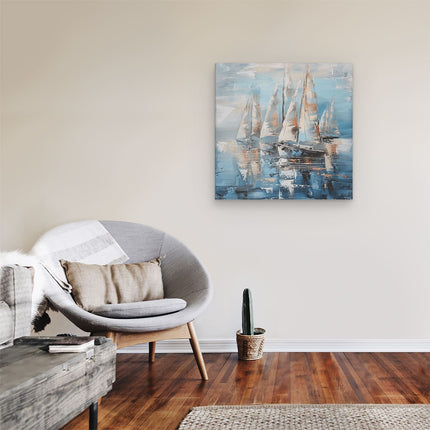 Canvas schilderij kamer Kunstwerk van Zeilboten op het Water